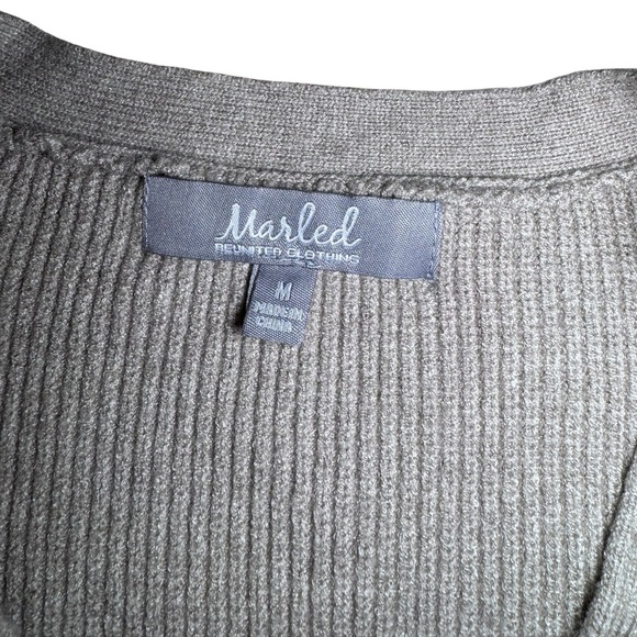 Gray/Tan Knit Button-Up Vest - Picture 4 of 5